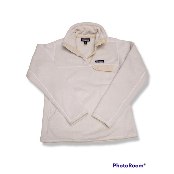 Patagonia Tops - 🌼HP🌼 Patagonia Women's Raw Linen-White Re-Tool Snap Fleece Pullover - S
